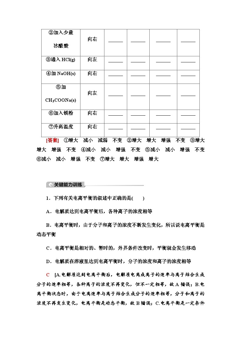 2024届高考化学一轮复习专题8第37讲弱电解质的电离平衡基础学案03