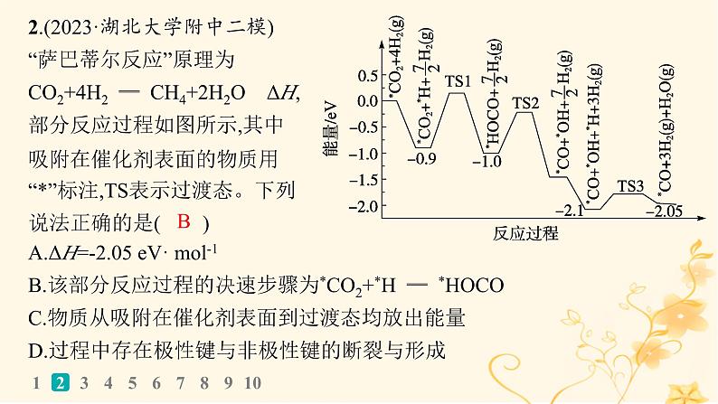 适用于新高考新教材2024版高考化学二轮复习热点提速练5反应机理及其分析课件第4页