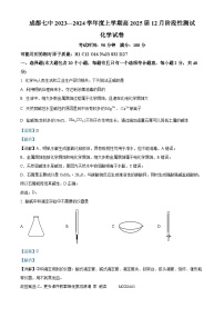 四川省成都市第七中学2023-2024学年高一上学期12月月考化学试题（解析版）