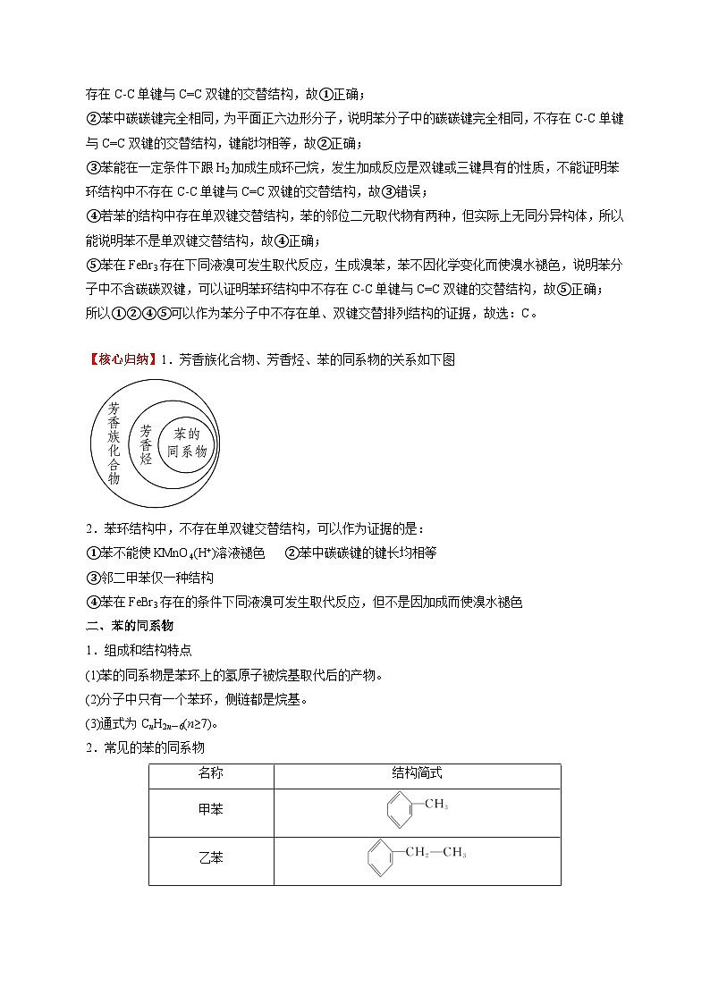考点6 芳香烃-高二化学核心考点归纳与分层测试(人教版选择性必修3)(解析版)第3页