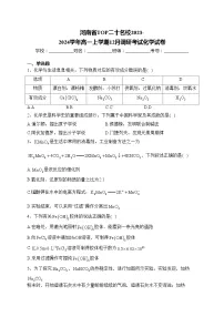 河南省TOP二十名校2023-2024学年高一上学期12月调研考试化学试卷(含答案)