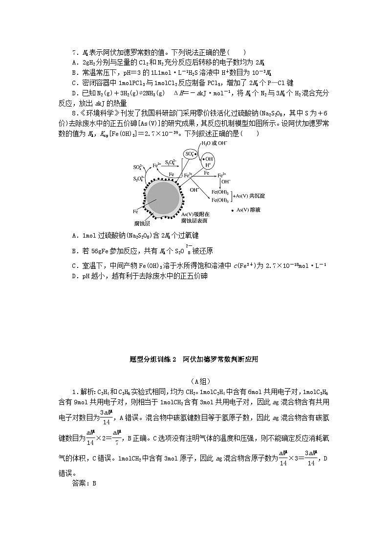 统考版2024高考化学二轮专题复习题型分组训练2阿伏加德罗常数判断应用(附解析)03