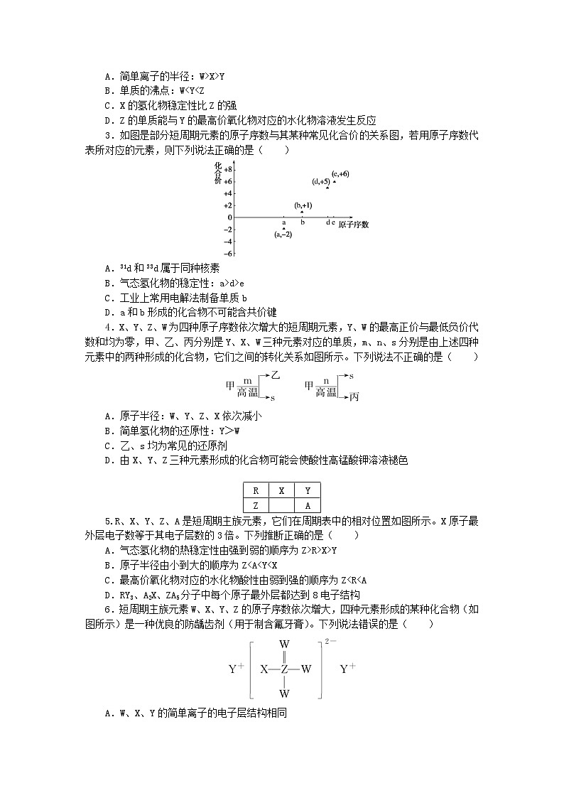 统考版2024高考化学二轮专题复习题型分组训练6物质结构与元素周期律应用(附解析)第3页