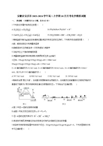 安徽省安庆市2023-2024学年高二上学期10月月考化学模拟试题（含答案）