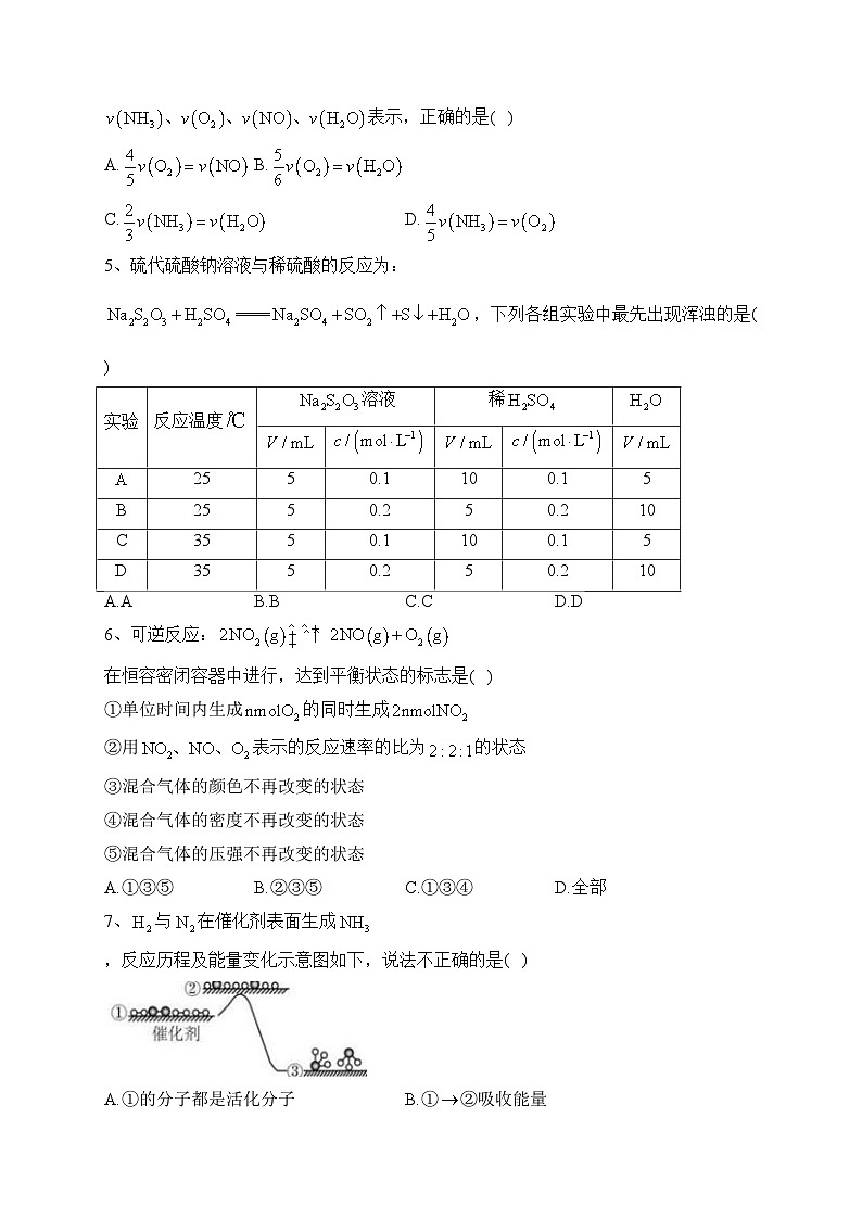 广东省茂名市化州市2023-2024学年高二上学期期中测评化学试卷(含答案)02
