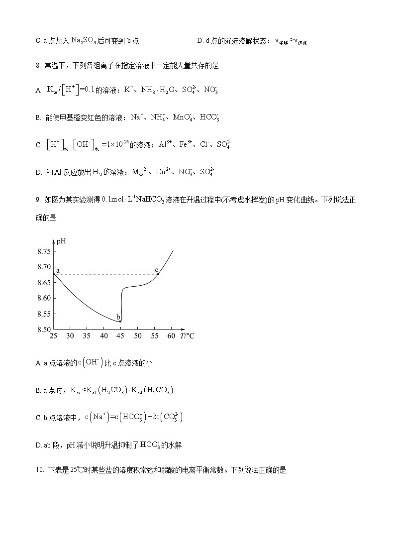 精品解析:上海市复旦大学附属中学高二上学期期中考试化学试题(原卷版)第3页