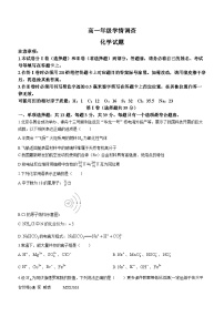 江苏省镇江第一中学2023-2024学年高一上学期12月月考化学试题(无答案)