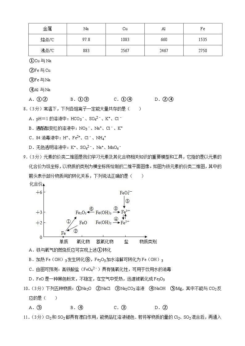 贵州省遵义市南白中学2023-2024学年高一上学期期末化学模拟试卷02
