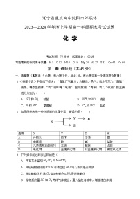 辽宁省重点高中沈阳市郊联体2023-2024学年高一上学期期末考试化学试题（含答案）