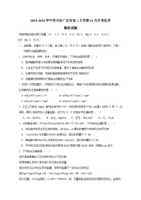 2023-2024学年四川省广安市高二上册11月月考化学测试卷（附答案）