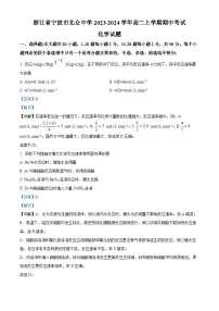 浙江省宁波市北仑中学2023-2024学年高二上学期期中化学试卷(Word版附解析)