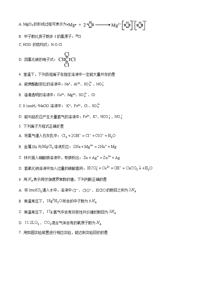 2024郴州“十校联盟”高一上学期期末模拟考试化学试题含解析02