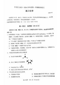 2023-2024学年北京丰台区高三上学期期末化学试题及答案