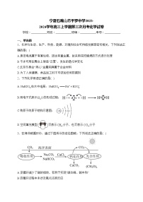 寧夏石嘴山市平羅中學(xué)2023-2024學(xué)年高三上學(xué)期第三次月考化學(xué)試卷(含答案)