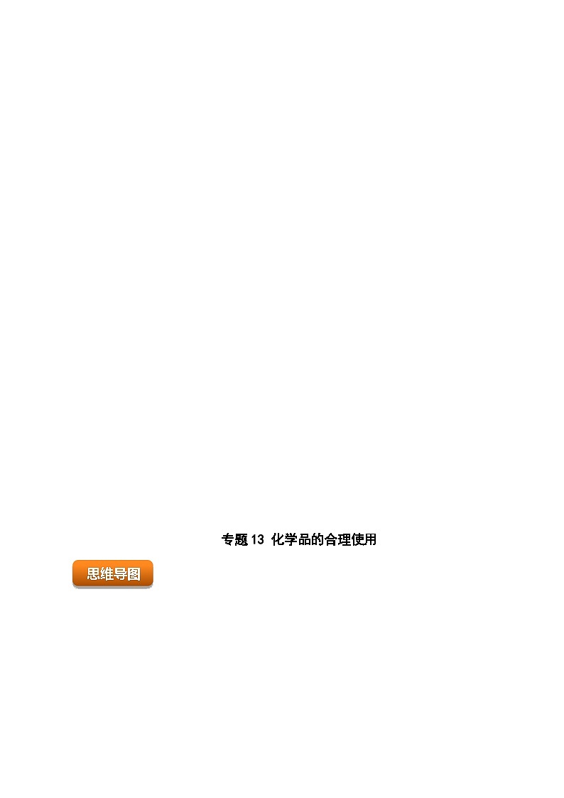(人教版2019必修第二册)高一化学下学期 专题13 化学品的合理使用(原卷版+解析)第1页
