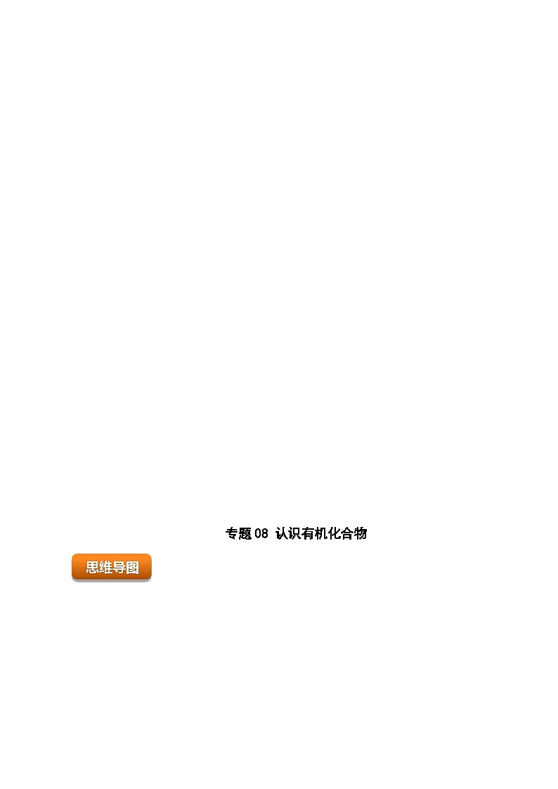 (人教版2019必修第二册)高一化学下学期 专题08 认识有机化合物(原卷版+解析)第1页