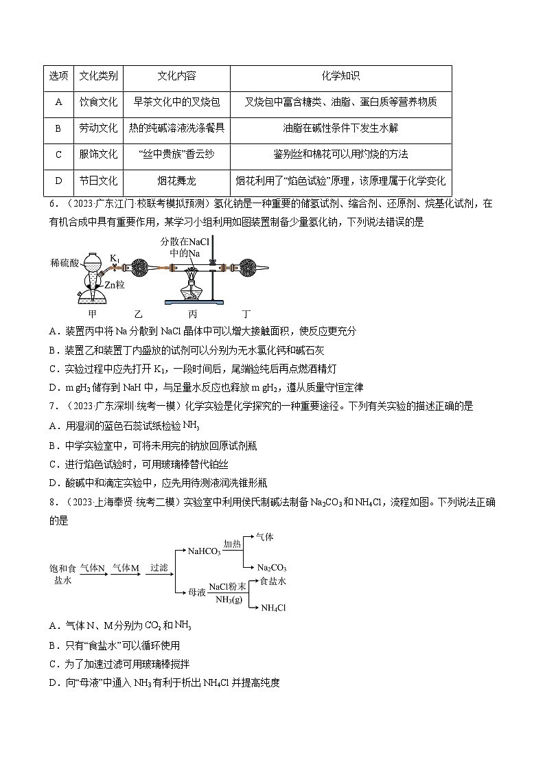 新高考化学复习讲义+练习 第08讲 钠及其重要化合物(讲义+练习)(原卷版)02