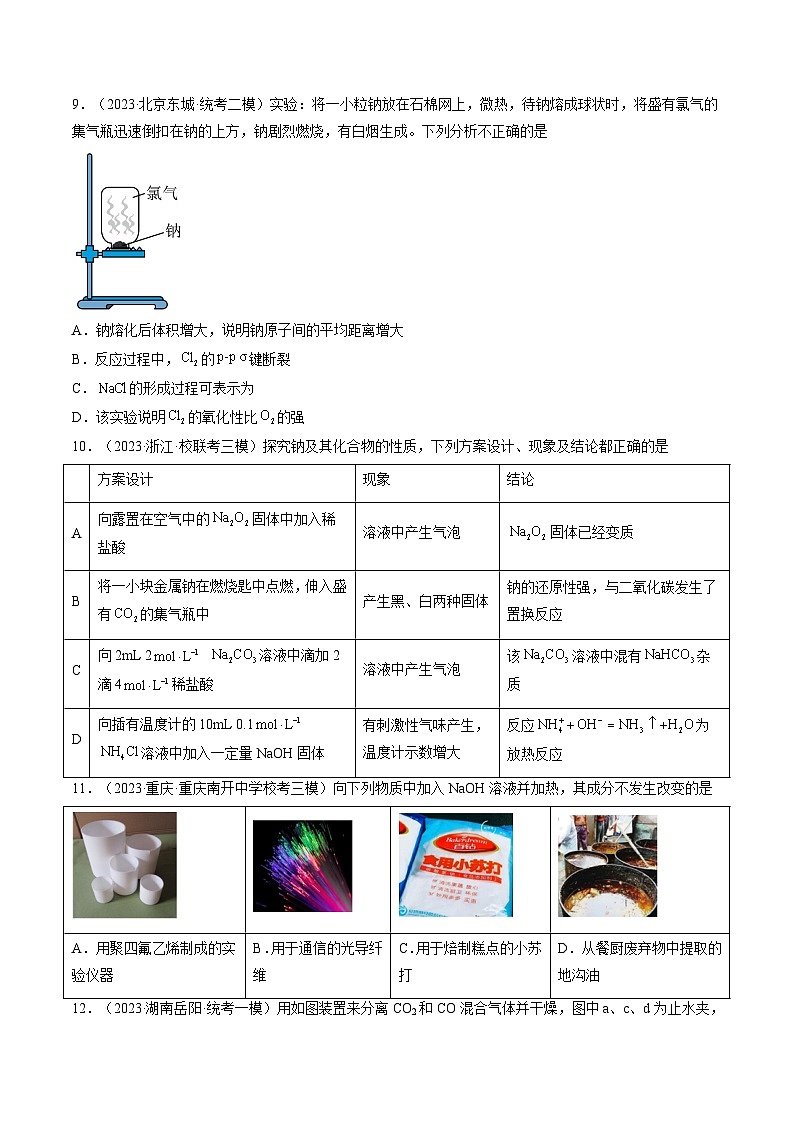新高考化学复习讲义+练习 第08讲 钠及其重要化合物(讲义+练习)(原卷版)03