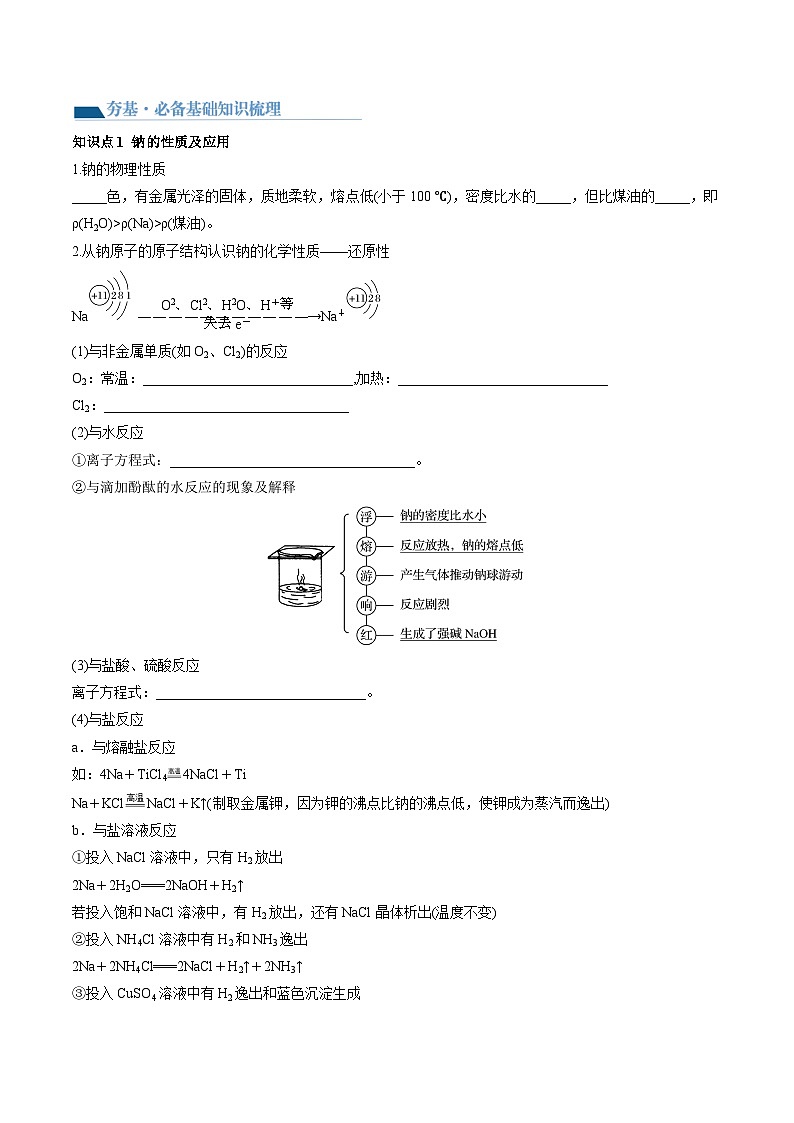 新高考化学复习讲义+练习 第08讲 钠及其重要化合物(讲义+练习)(原卷版)03