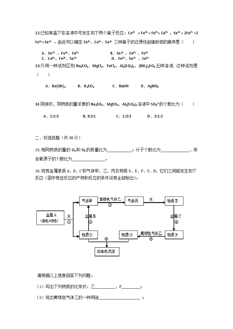 海南省海口市部分中学2023-2024学年高一上学期期末考试化学试题(重点班)(含答案)第3页