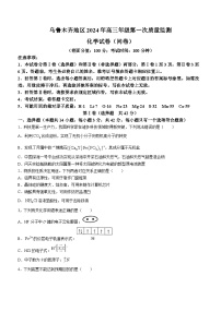 2024届新疆乌鲁木齐市高三第一次质量监测化学试题