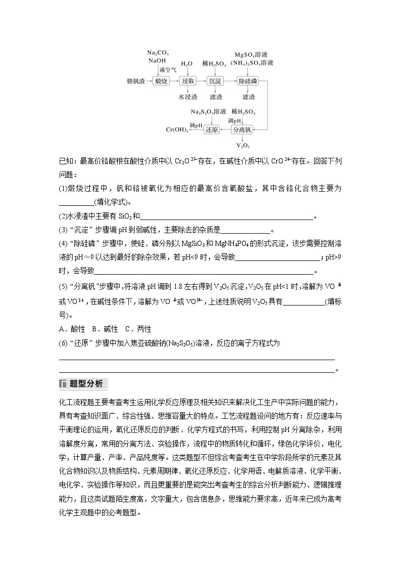 专题六　大题突破(二)　化工流程题的综合分析 2024年高考化学二轮复习课件+讲义02