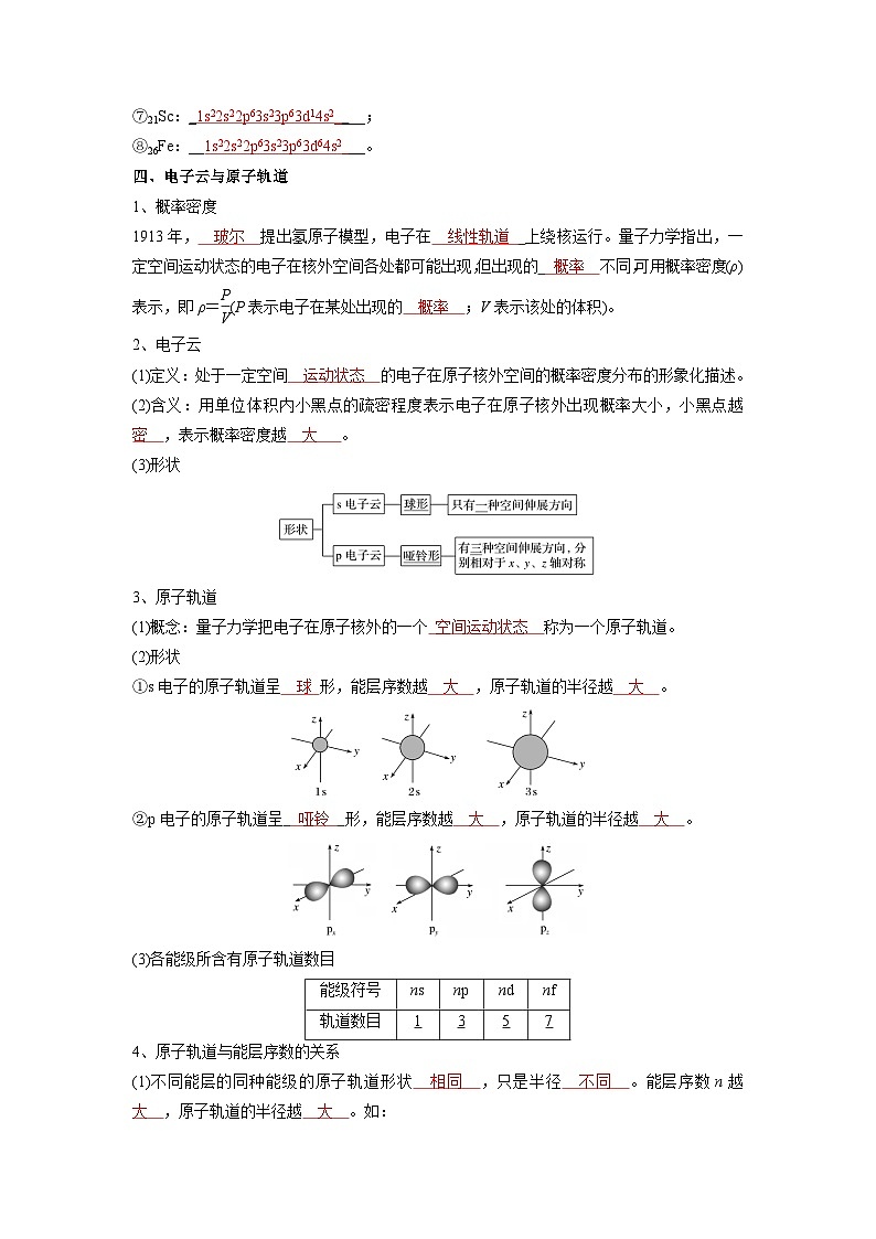化学必背知识手册分类第一章 原子结构与性质-【知识手册】(人教版选择性必修2)(教师版)20第3页