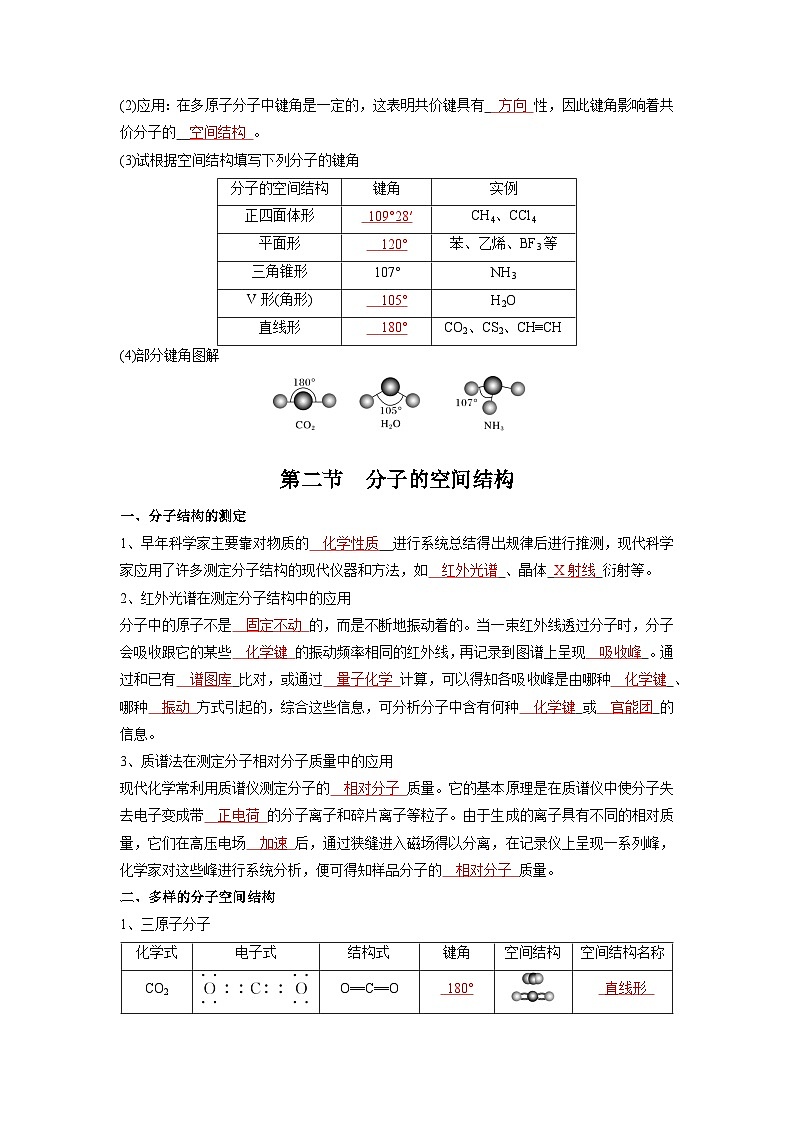 化学必背知识手册分类第二章 分子结构与性质-【知识手册】(人教版选择性必修2)(教师版)5第3页