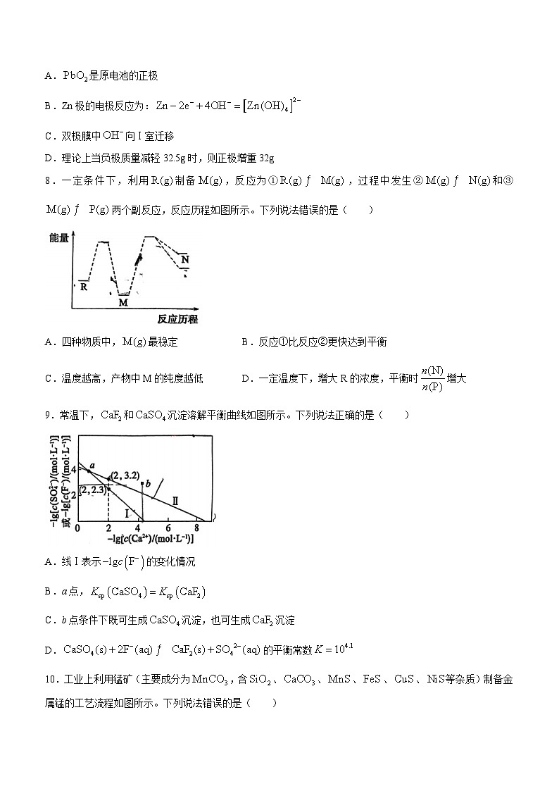 山东省淄博市2023-2024学年高二上学期教学质量检测化学试题03