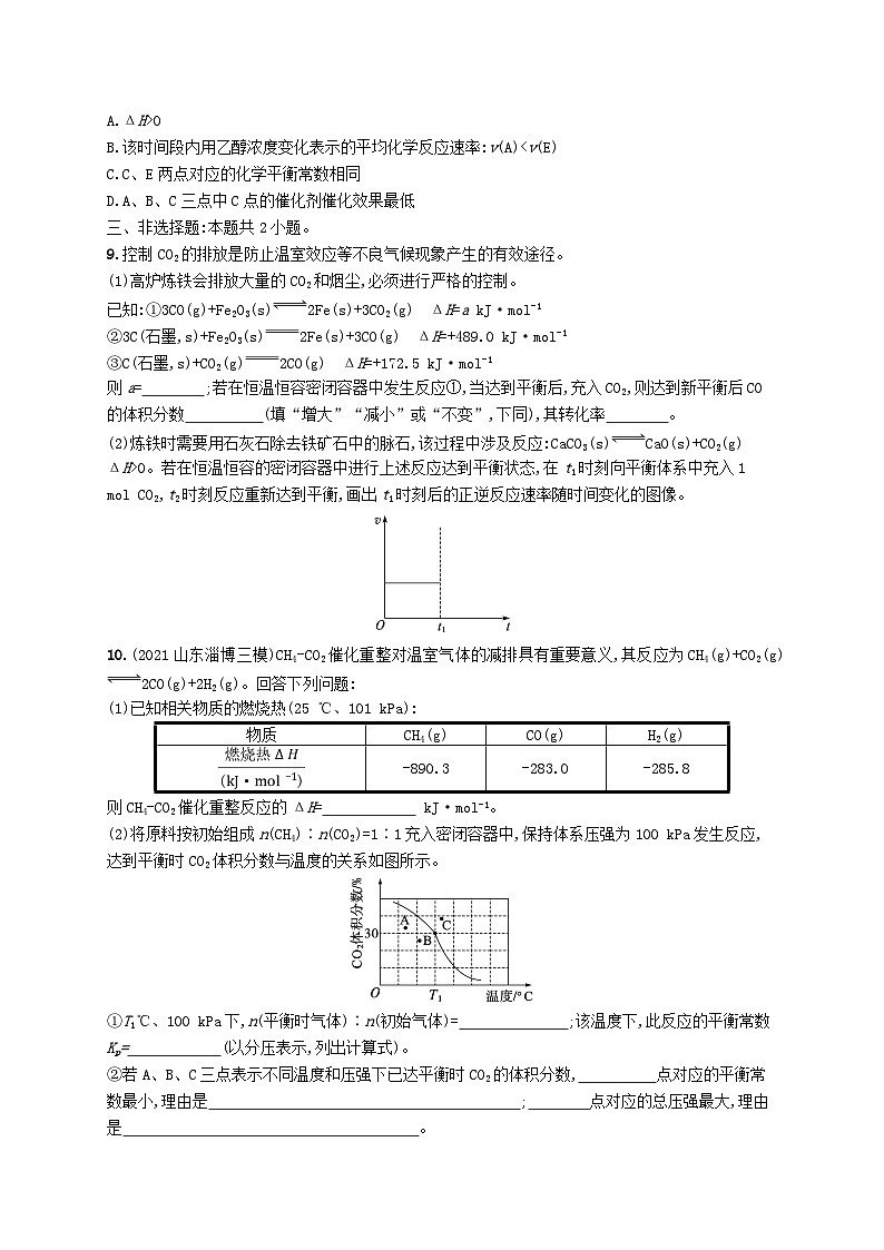 适用于新高考新教材广西专版2024届高考化学一轮总复习第七章化学反应速率与化学平衡课时规范练24化学平衡及其移动03