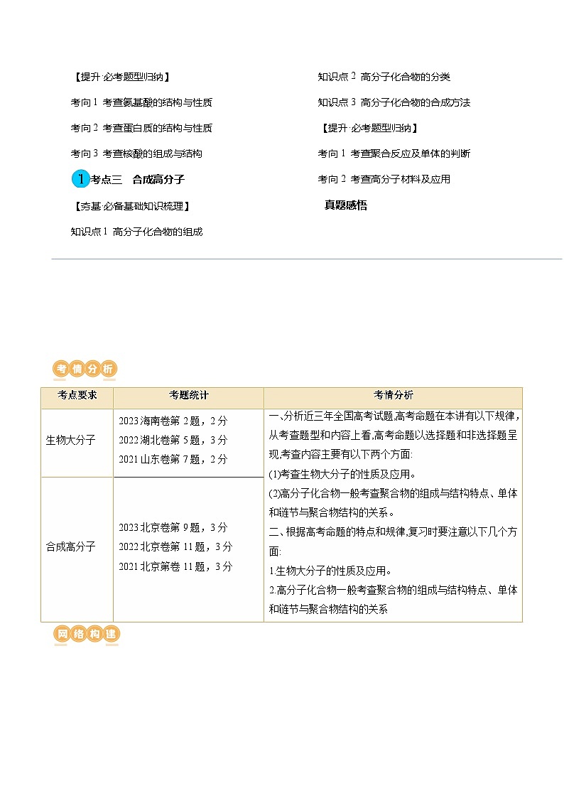 最新高考化学一轮复习【讲通练透】 第40讲 生物大分子 合成高分子(讲通)02