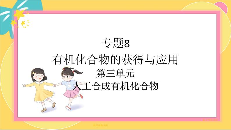苏教版高中化学必修第二册 专题8 第三单元 人工合成有机化合物 PPT课件第1页