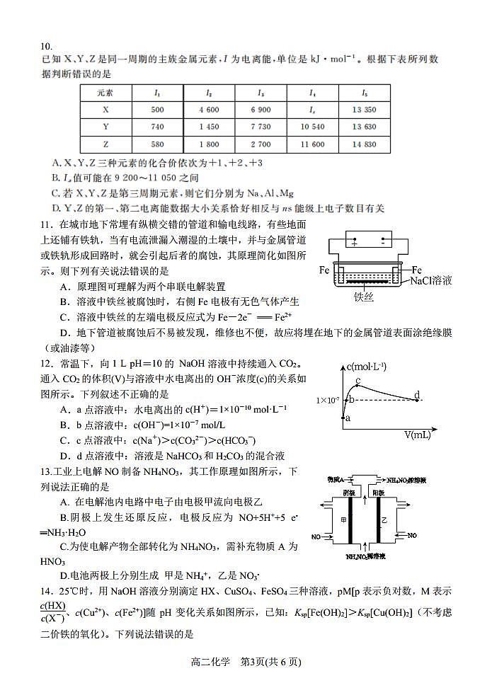 河南省南阳市名校2023-2024学年高二下学期开学考试化学试题(PDF版含答案)第3页