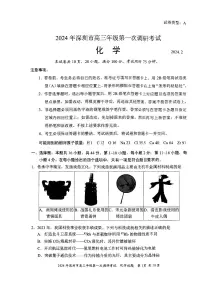 广东省深圳市2024届高三下学期第一次调研考试化学试卷（Word版附解析）