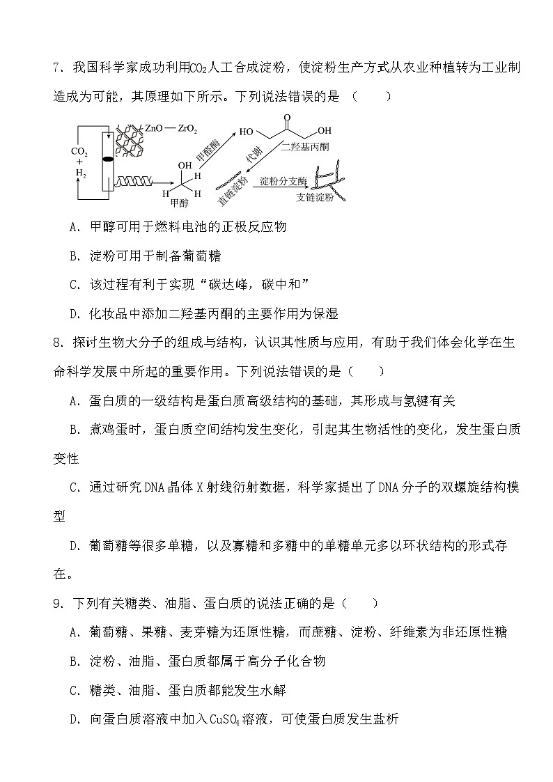 2024年高考化学三轮冲刺考前巩固专题训练40 生物大分子03