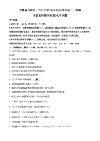 安徽省合肥一六八名校2023-2024学年高三上学期名校名师测评卷(四)化学试卷 Word版含解析