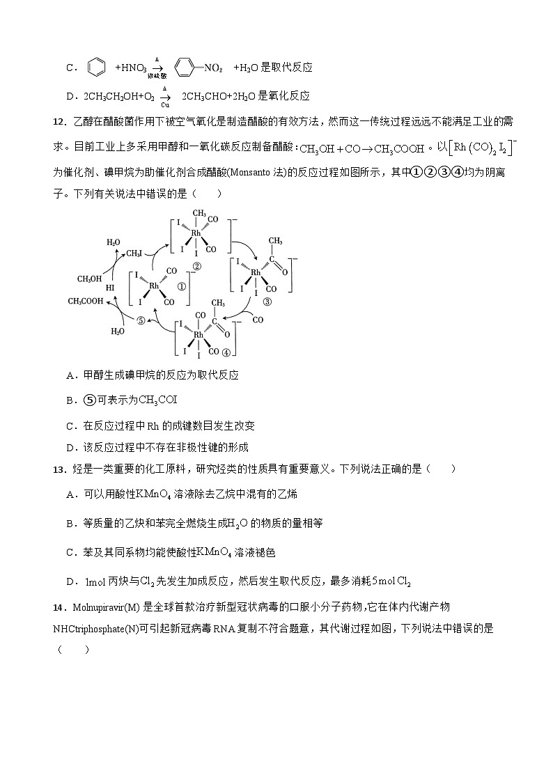 3.1 卤代烃 测试题2023-2024学年高二下学期人教版(2019)化学选择性必修303
