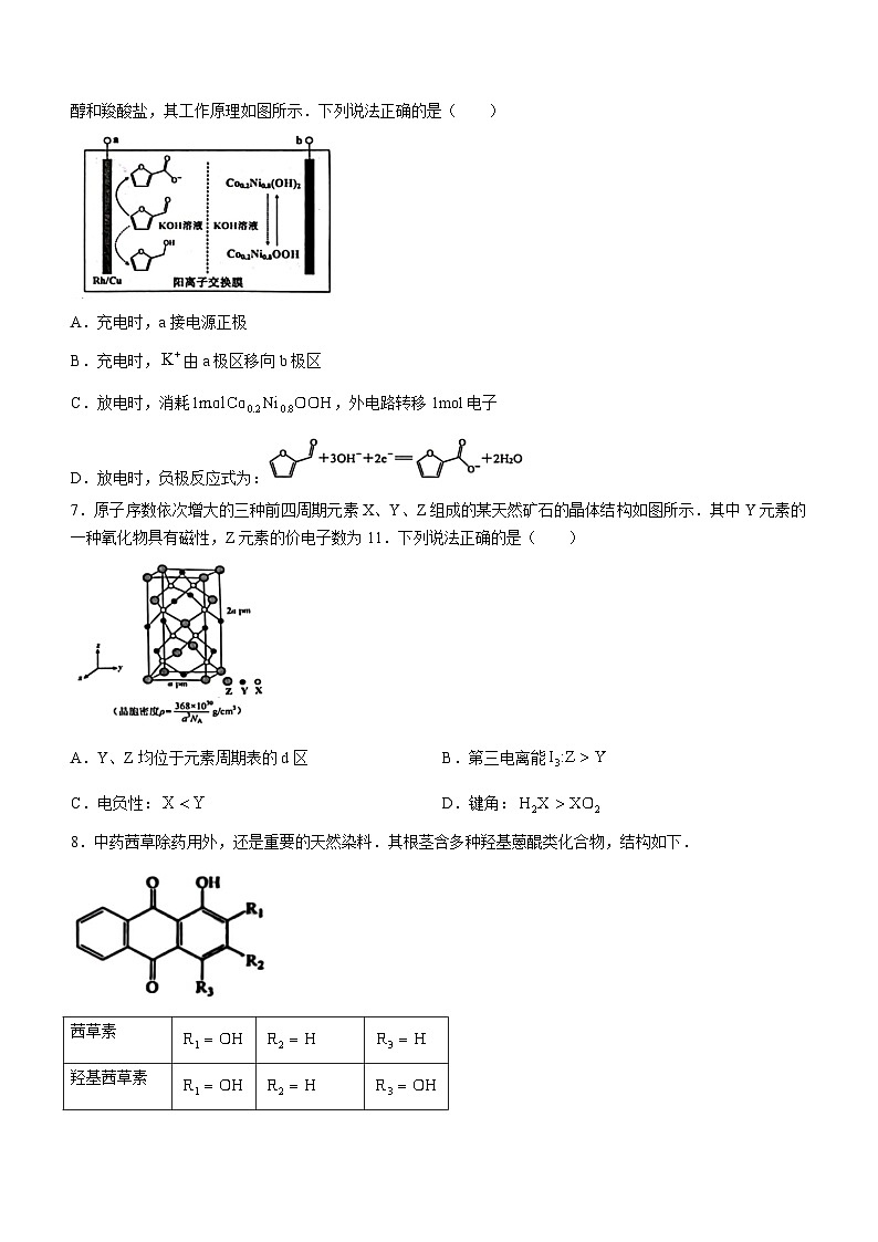 2024届江西省赣州市高三下学期一模考试 化学试题03