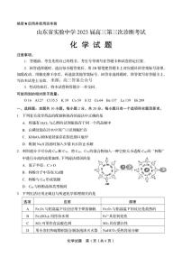 山東省實驗中學2022-2023學年高三上學期第三次診斷考試化學試題答案