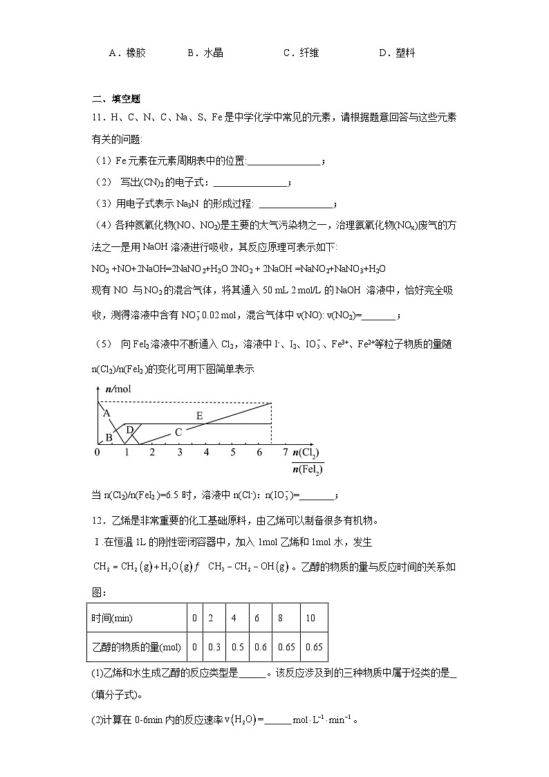 7.2乙烯与有机高分子材料同步练习人教版高中化学必修第二册第3页
