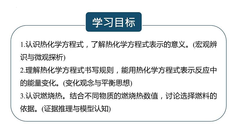 1.1.2热化学方程式燃烧热课件 人教版(2019)选择性必修102