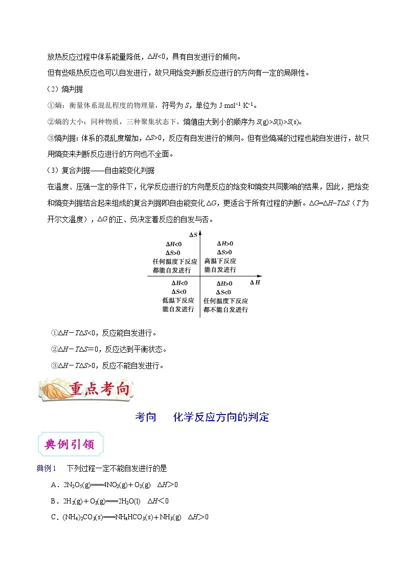 最新高考化学考点一遍过（讲义） 考点41 化学反应进行的方向02