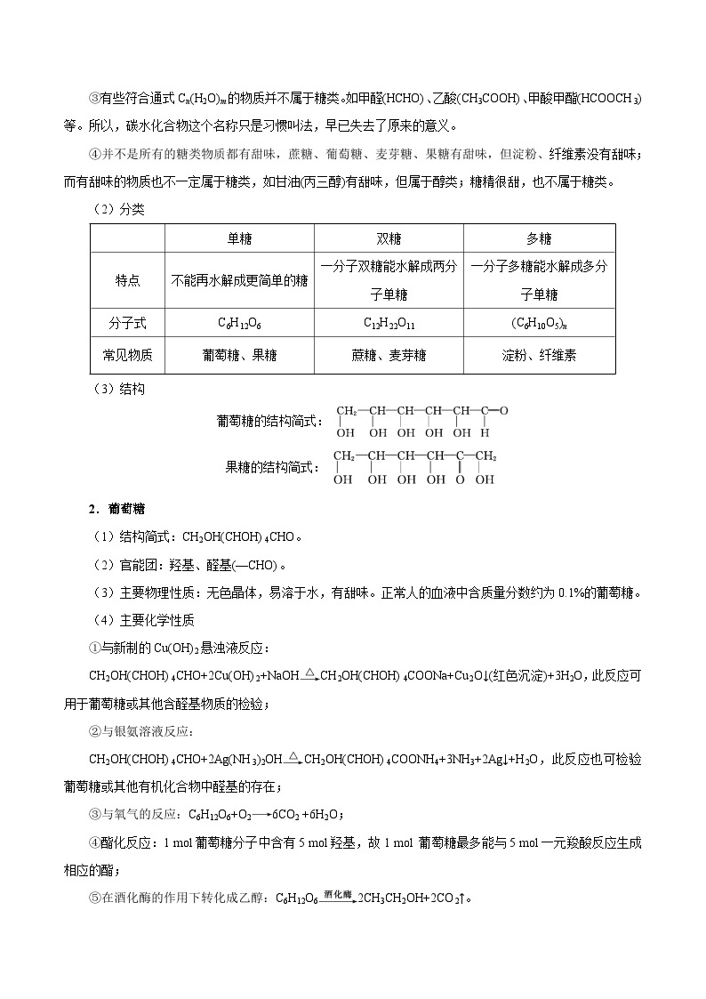 最新高考化学考点一遍过（讲义） 考点54 基本营养物质 合成材料02