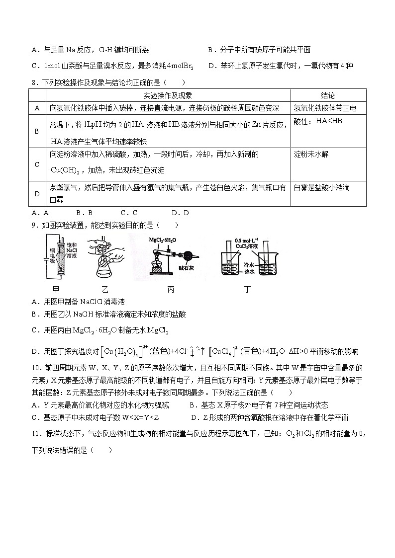重庆市七校联盟2023-2024学年高三下学期第一次月考化学试题第3页