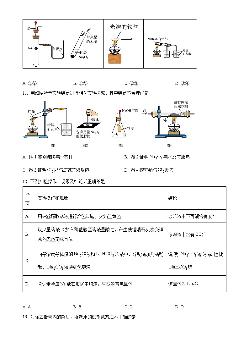精品解析:北京市鲁迅中学2023-2024学年高一上学期期中考试化学试题(原卷版)第3页