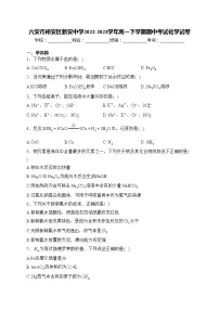 六安市裕安区新安中学2022-2023学年高一下学期期中考试化学试卷(含答案)
