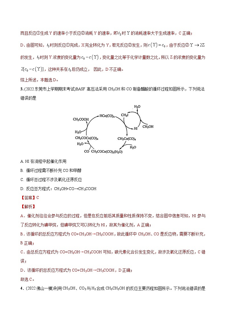 必练12 反应机理、化学反应速率与化学平衡40题【尖子生创造营】2023年高考化学总复习高频考点必刷1000题(广东专用)(解析版)第3页