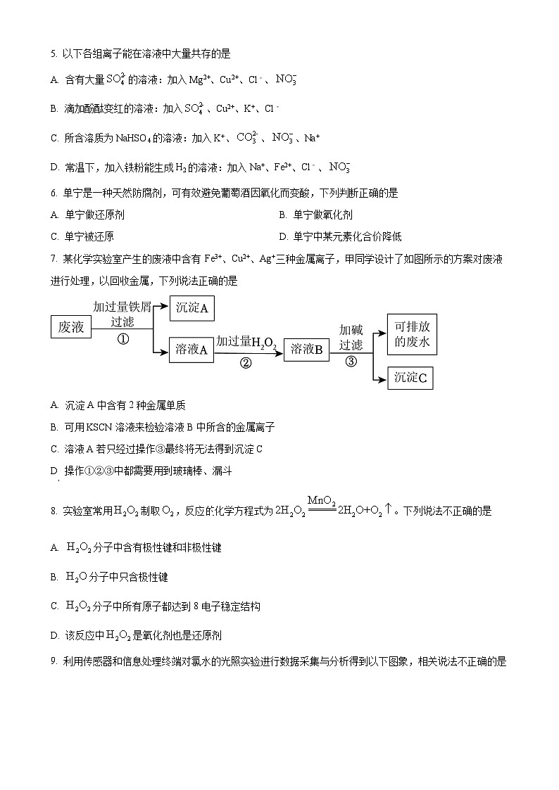 精品解析:广东省广州天省实验学校2022-2023学年高一上学期期末考试化学试卷(原卷版)第2页