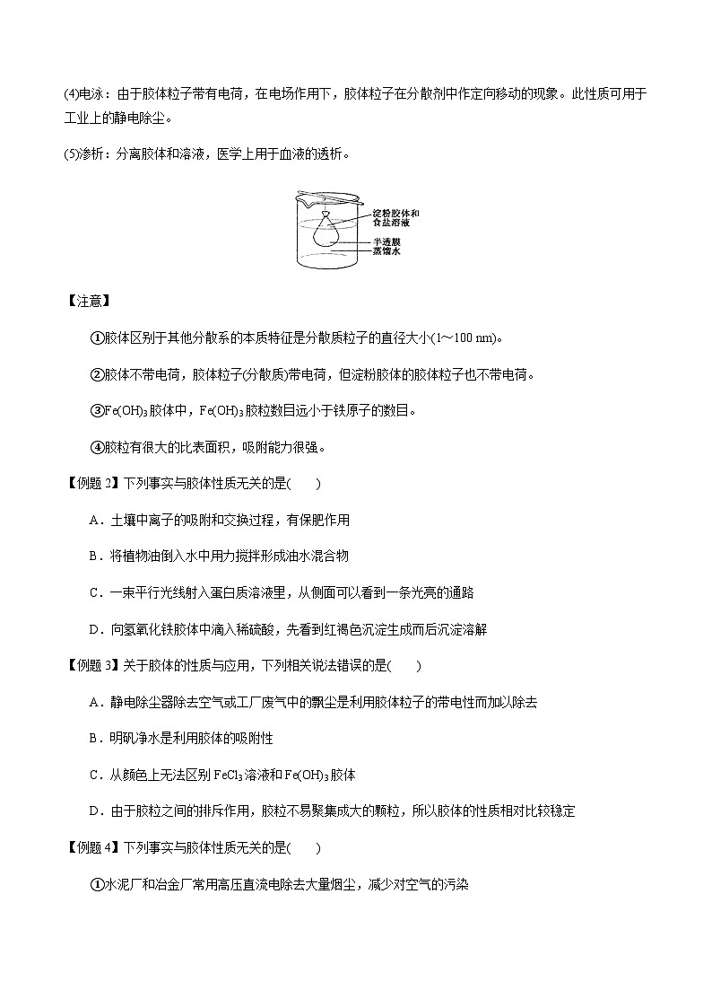 第7讲 分散系、胶体及性质(原卷版)-备战2023年高考化学【一轮·夯实基础】复习精讲精练第3页