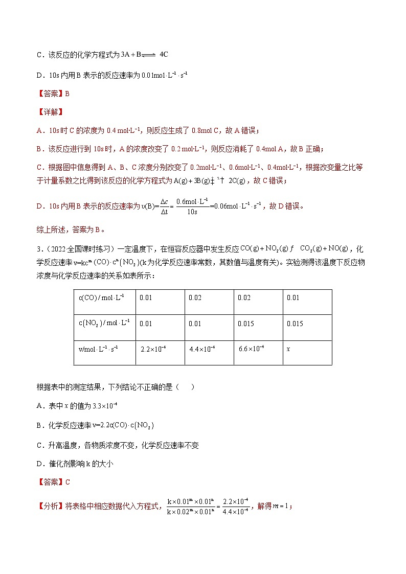第七章 化学反应速率和化学平衡 章末综合检测卷(解析版)-备战2023年高考化学【一轮·夯实基础】复习精讲精练第2页